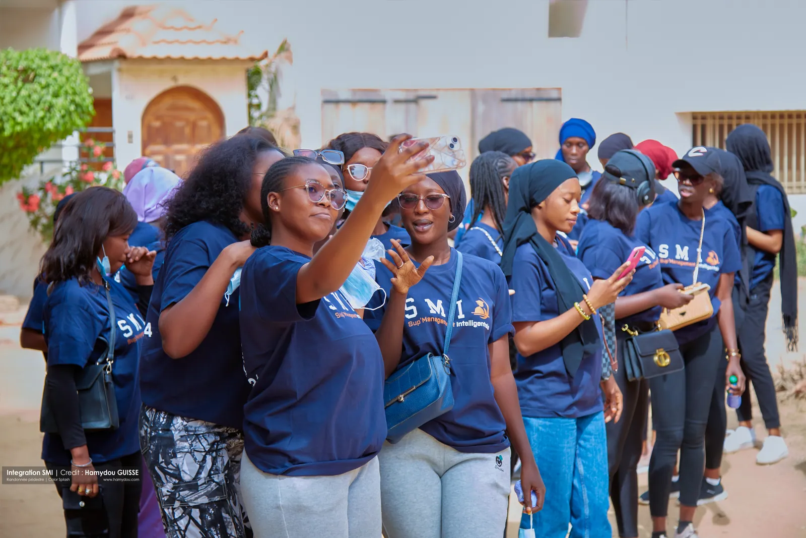 SMI students gathered on campus during orientation day